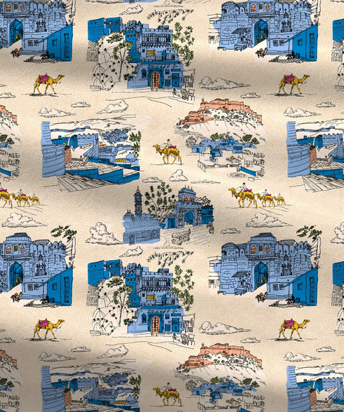 Atulaya Bharat King Bedsheet Set, Surya Nagri|144 TC Cotton|2 Pillow Covers