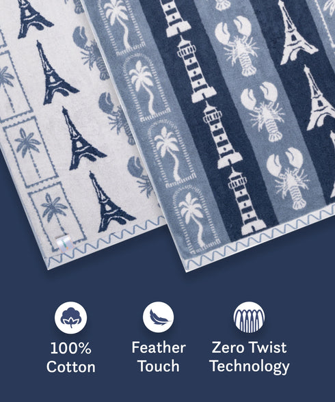 Juniors Bath Towel, Wander| 550 GSM | 100% Premium Cotton