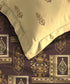 Home Essential Royal Bloom Queen Bedsheet Set, Mirabella Ochre | 144TC Cotton| 2 Pillow Covers