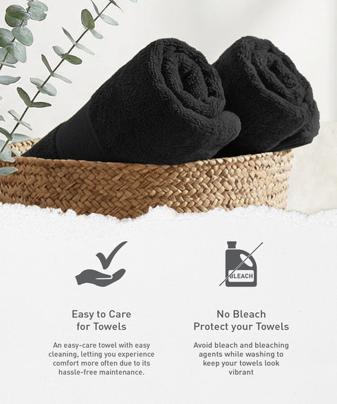 Urban Comfort Bath Towel, Black| 450 GSM Cotton
