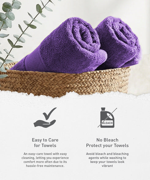 Urban Comfort Bath Towel, Purple| 450 GSM Cotton