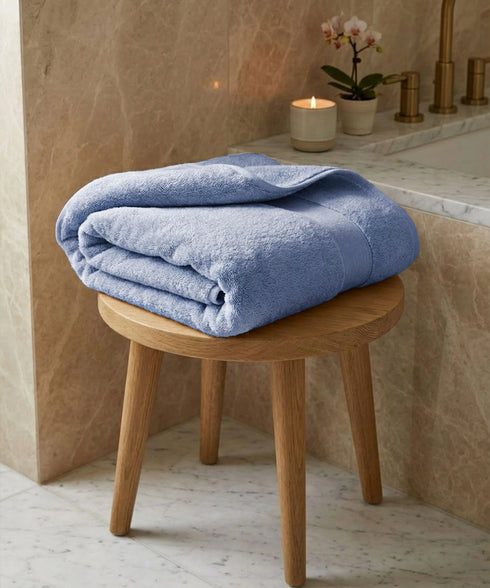 Luxehome Turkish Towel 1Pc Bath Towel, Blue Crest | 800 GSM Cotton