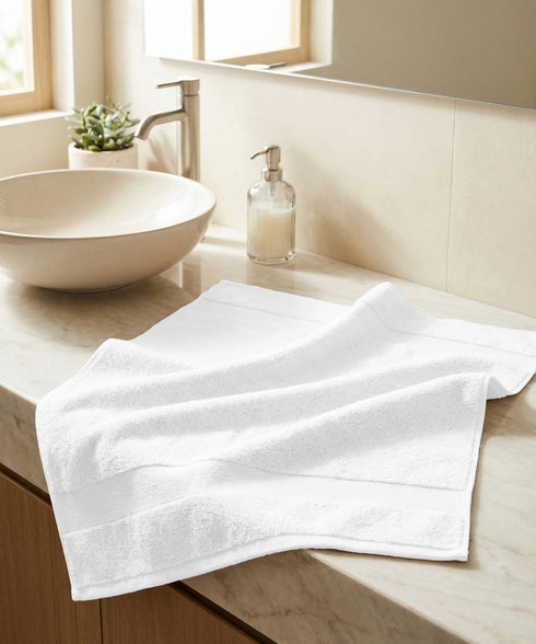 Luxehome Turkish Towel 1Pc Hand Towel, Arctic White | 800 GSM Cotton
