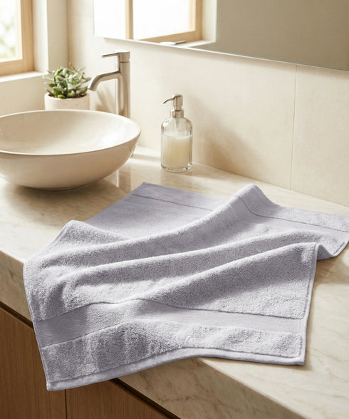 Luxehome Turkish Towel 1Pc Hand Towel, Soft Silver | 800 GSM Cotton