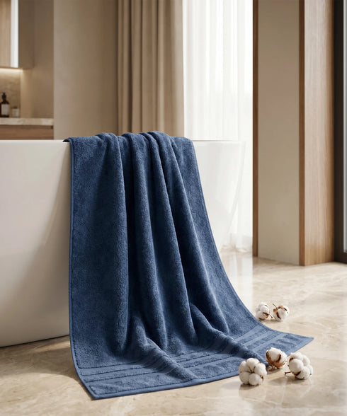 Luxehome Supima Cotton Bath Towel, Sea Blue| 600 GSM | 100% Supima Cotton