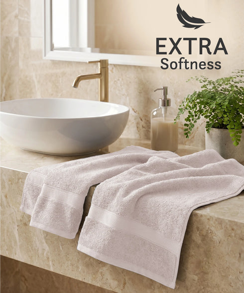 Luxehome Supima Cotton 2 Pc Hand Towel Set, Dark Sand| 600 GSM | 100% Supima Cotton