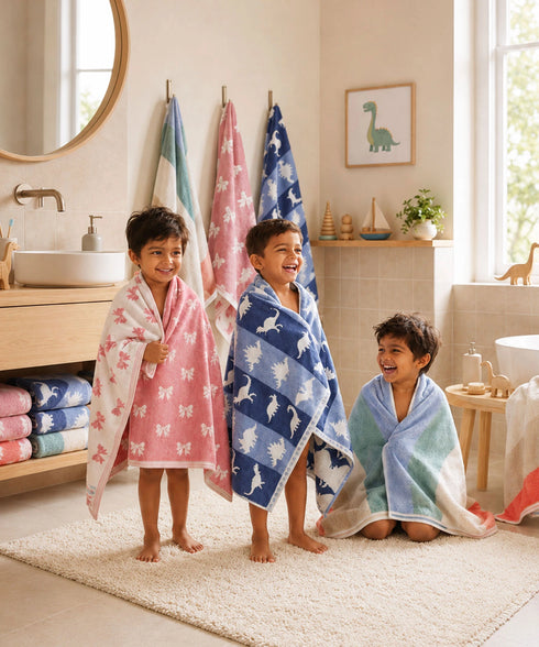 Juniors Bath Towel, Wander| 550 GSM | 100% Premium Cotton