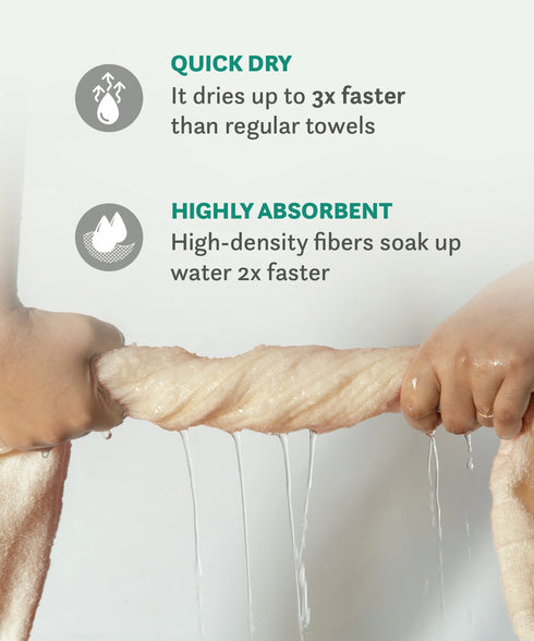 Quick Dry 2 Pc Hand Towel, Beige|400 GSM Cotton
