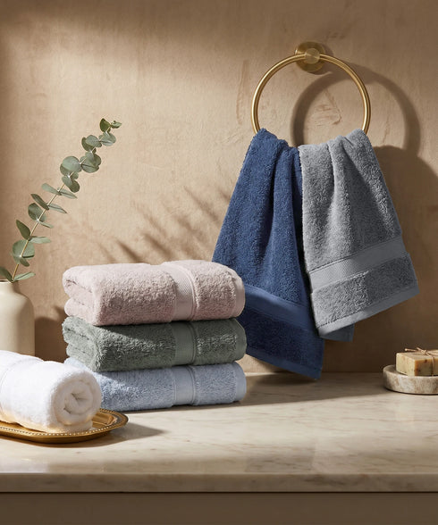 Luxehome Supima Cotton 2 Pc Hand Towel Set , Dusty Blue| 600 GSM | 100% Supima Cotton