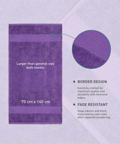 Urban Comfort Bath Towel, Purple| 450 GSM Cotton