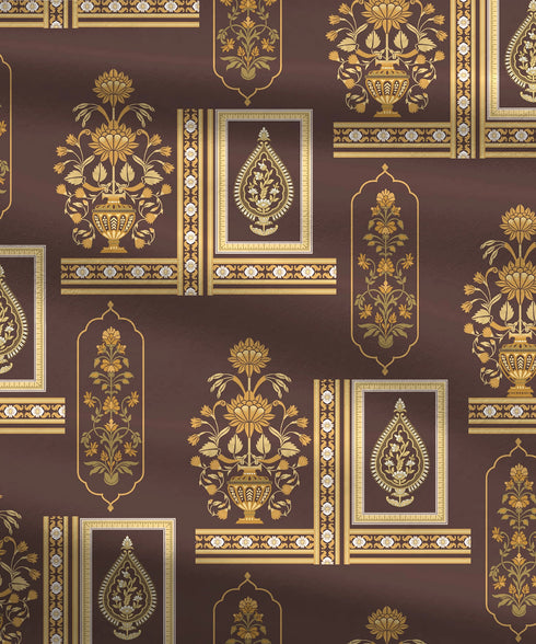 Home Essential Royal Bloom Queen Bedsheet Set, Mirabella Ochre | 144TC Cotton| 2 Pillow Covers