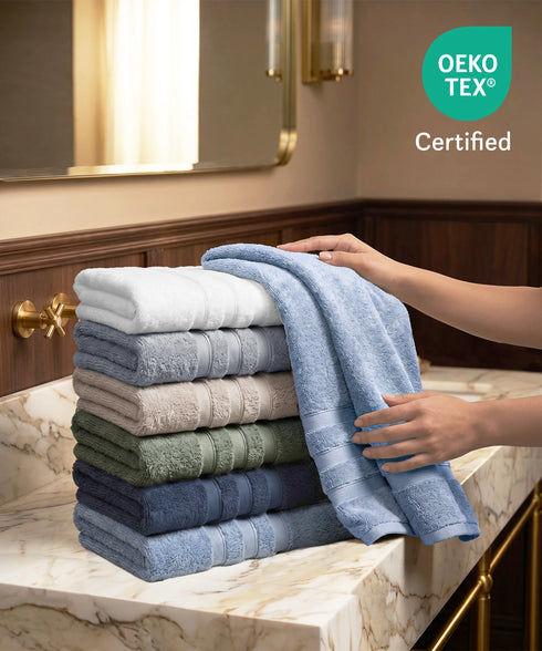 Luxehome Supima Cotton Bath Towel, Dark Sand| 600 GSM | 100% Supima Cotton