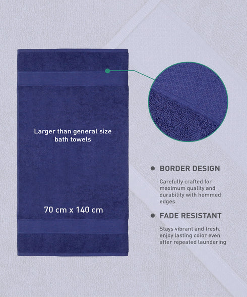 Urban Comfort Bath Towel, New Navy| 450 GSM Cotton