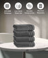 Luxury 4 PC Hand Towel Set, Charcoal|625 GSM Cotton|Anti Microbial