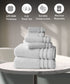 Luxury 6 PC Towel Set, Grey|625 GSM Cotton|Anti Microbial