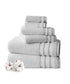 Luxury 6 PC Towel Set, Grey|625 GSM Cotton|Anti Microbial