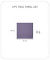 Luxury 6 Pc Face Towel Set, Purple|625 GSM Premium Cotton| Antimicrobial