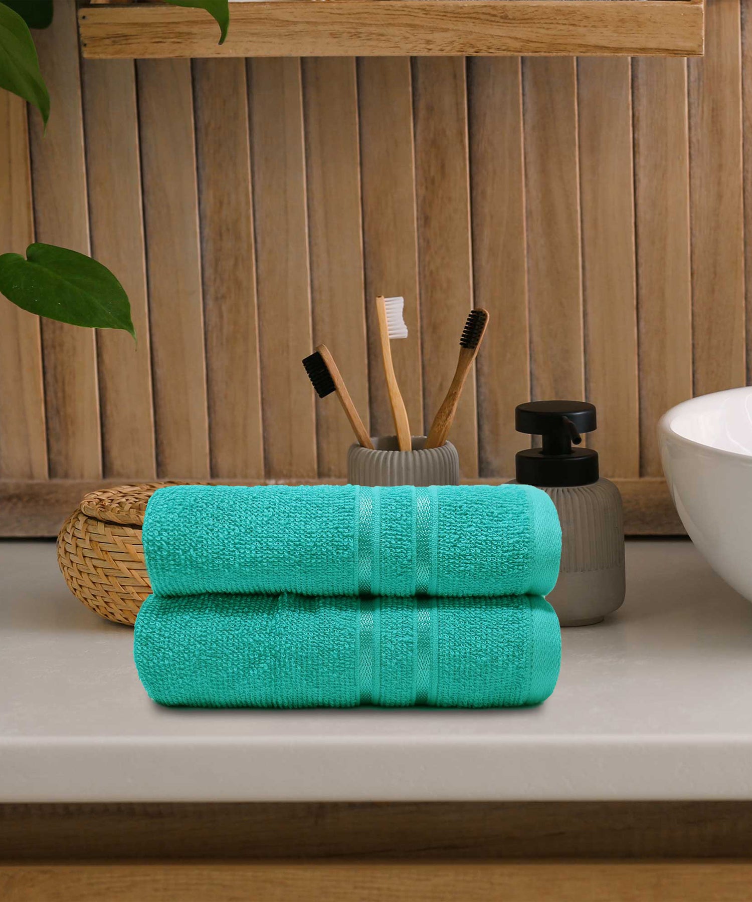 Sea green towels sale