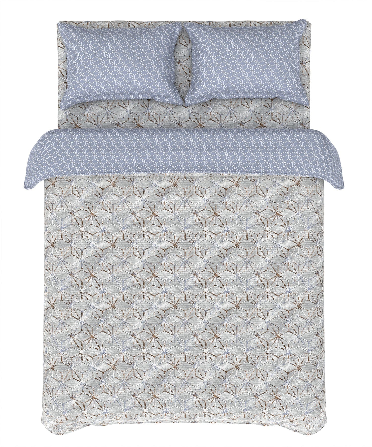 Everyday Bed In A Bag Set,144 TC, 100% Cotton,  Frost Blue