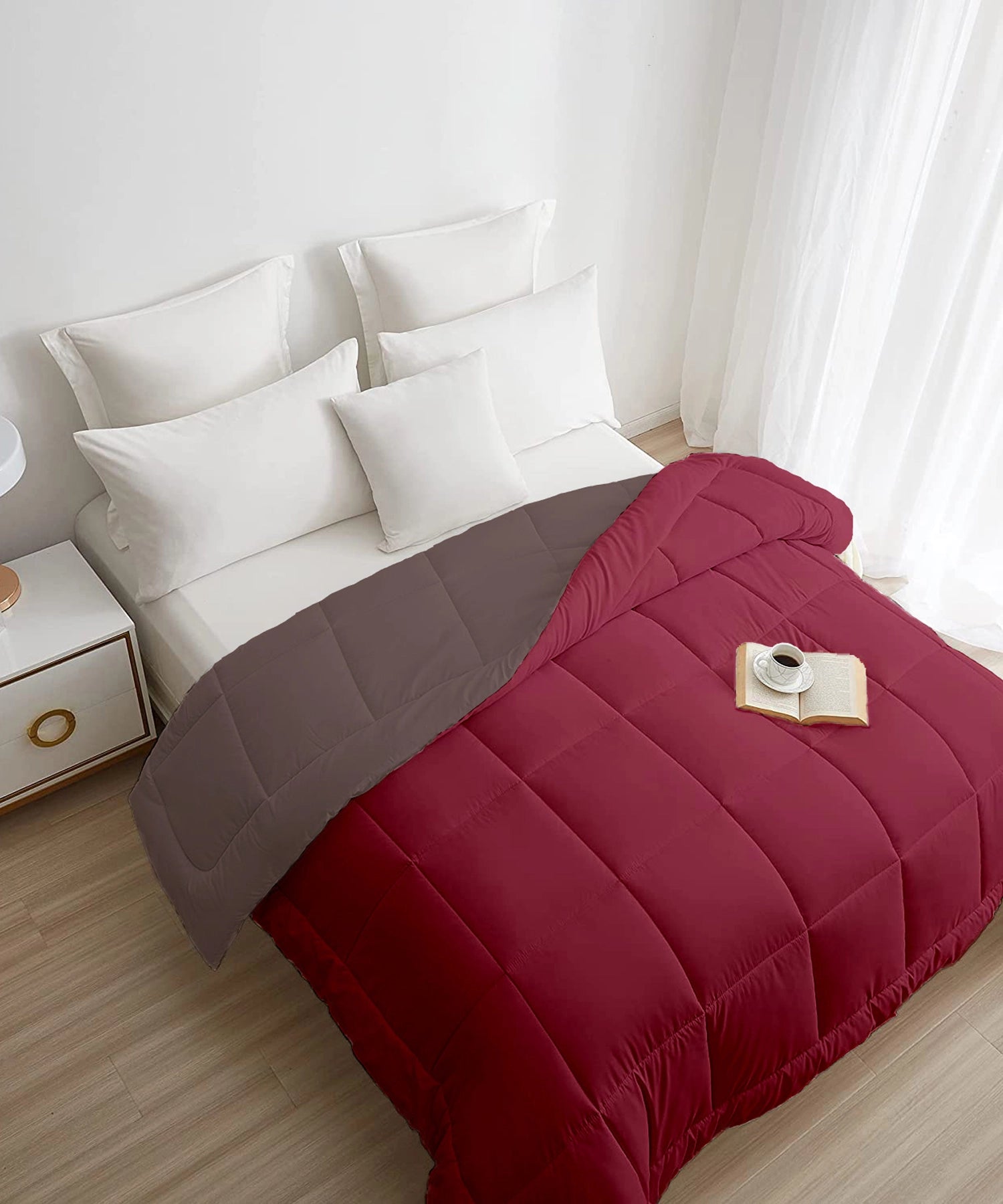 Soft Comfort Solid Double AC Blanket/Comforter, Aqua Lush|200 GSM Micro Polyester|Reversible