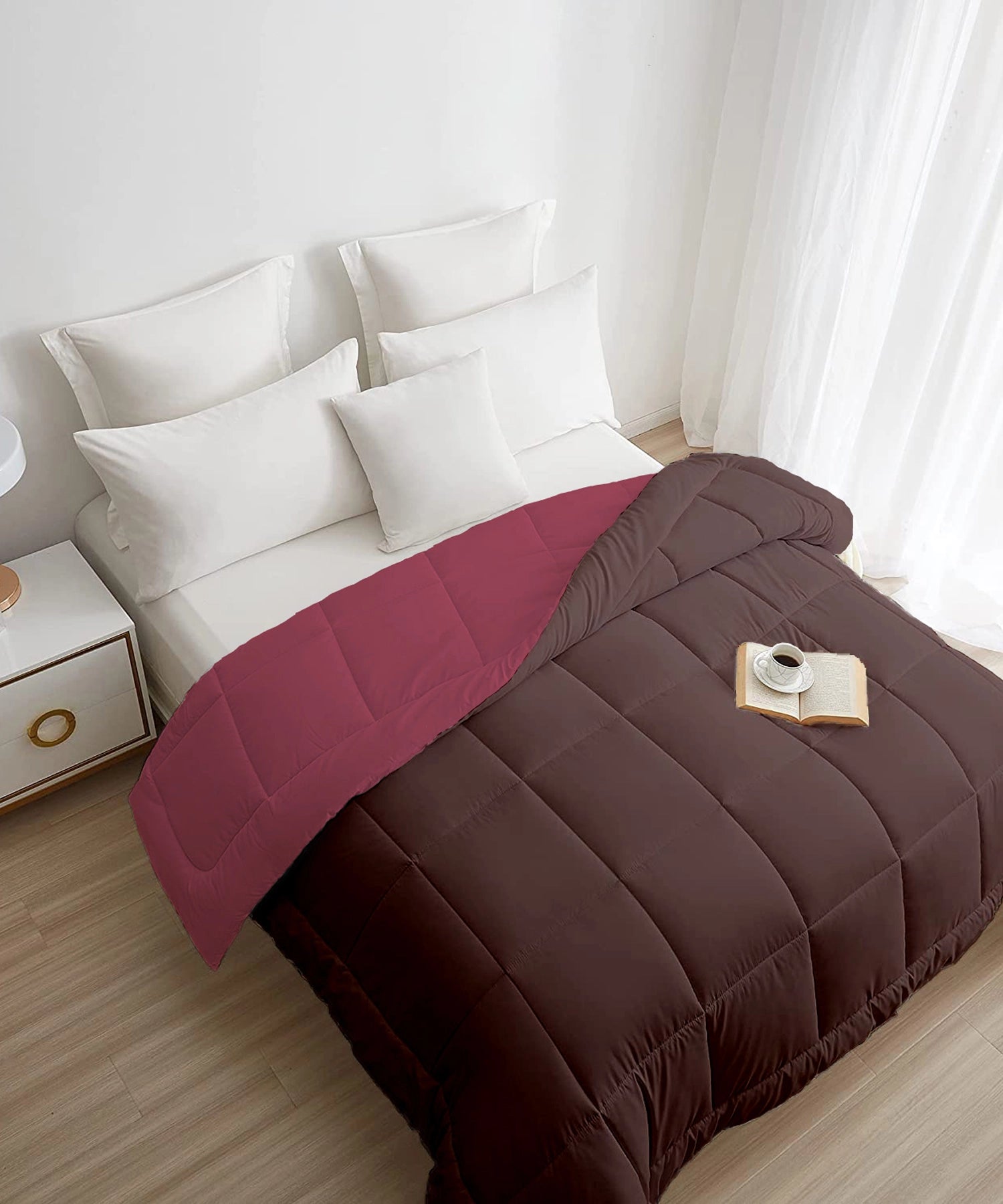 Soft Comfort Solid Double AC Blanket/Comforter, Aqua Lush|200 GSM Micro Polyester|Reversible
