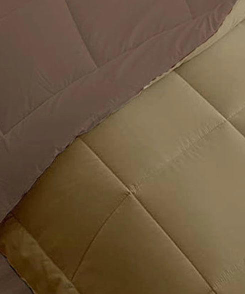 Soft Comfort Solid Double AC Comforter, French Roast|200 GSM Micro Polyester|Reversible