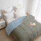 Soft Comfort Solid Double AC Blanket/Comforter, Blue Fog|200 GSM Micro Polyester|Reversible