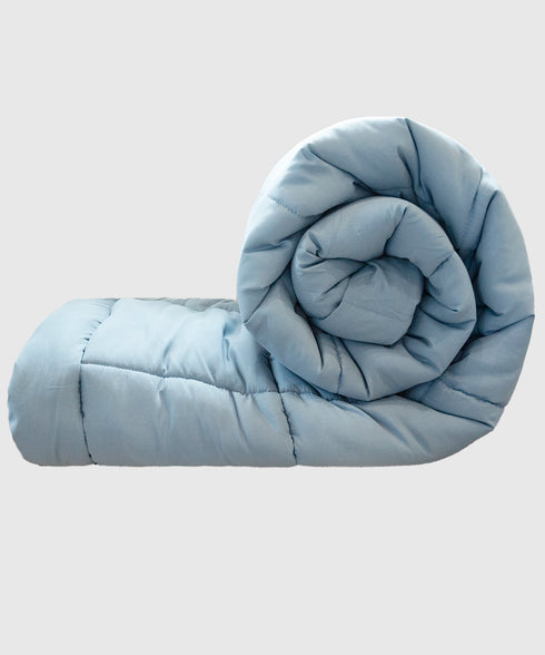 Soft Comfort Solid Double AC Comforter, Blue Fog|200 GSM Micro Polyester|Reversible