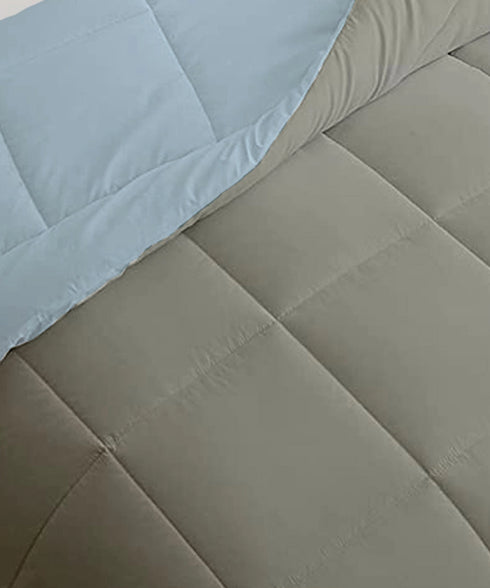 Soft Comfort Solid Double AC Comforter, Blue Fog|200 GSM Micro Polyester|Reversible