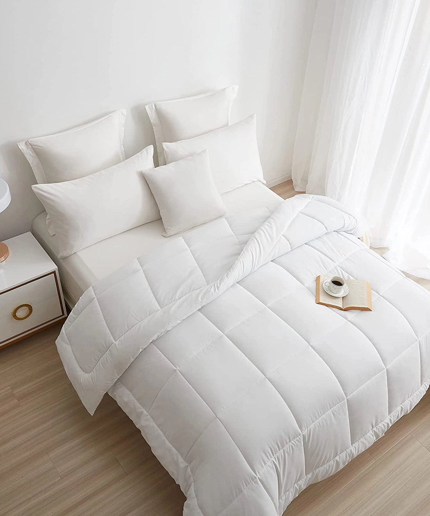 Soft Comfort Solid Double AC Blanket/Comforter,White Frost|200 GSM Mic