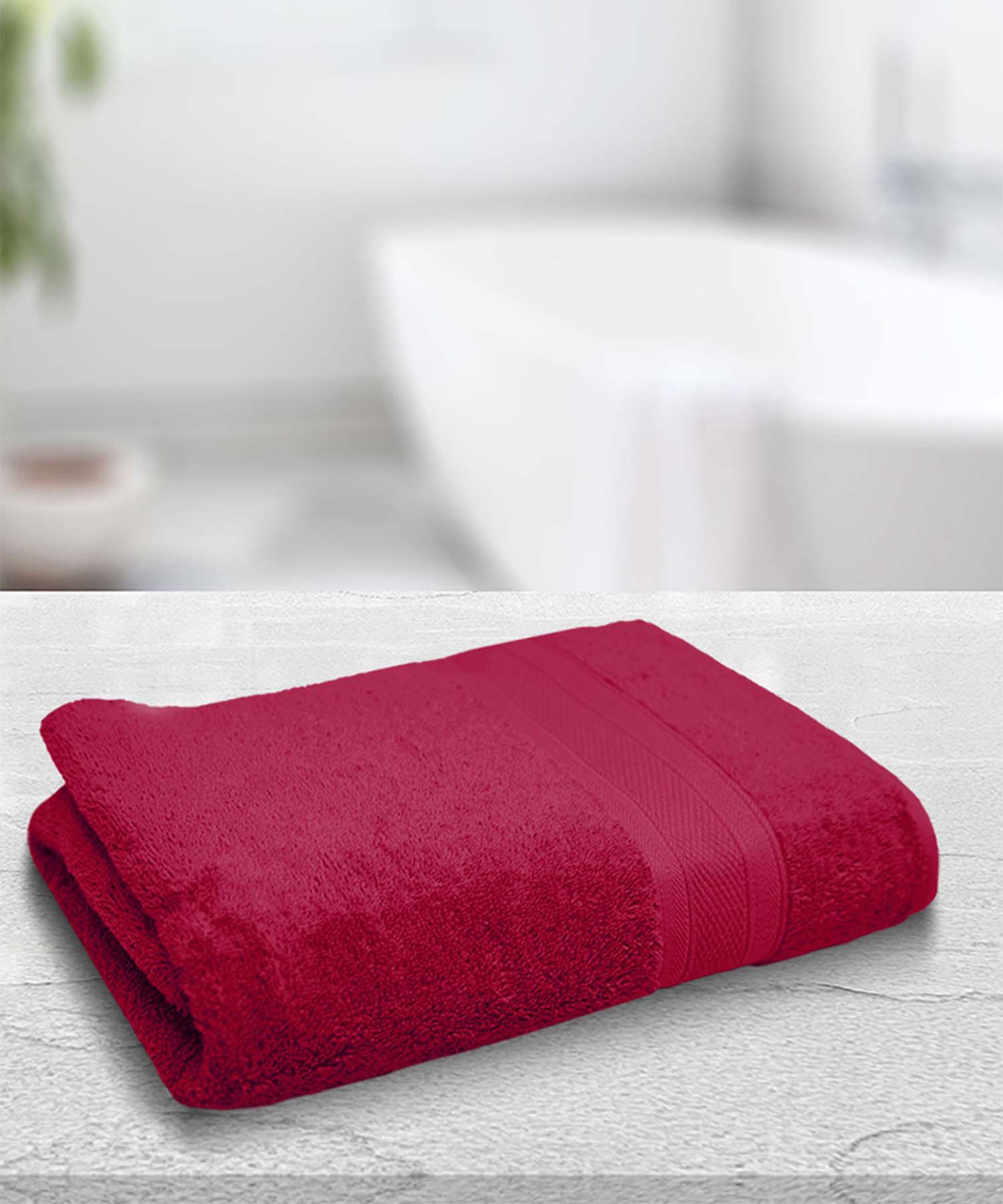 Soft Comfort Bath Towel, 500 Gsm, Crimson