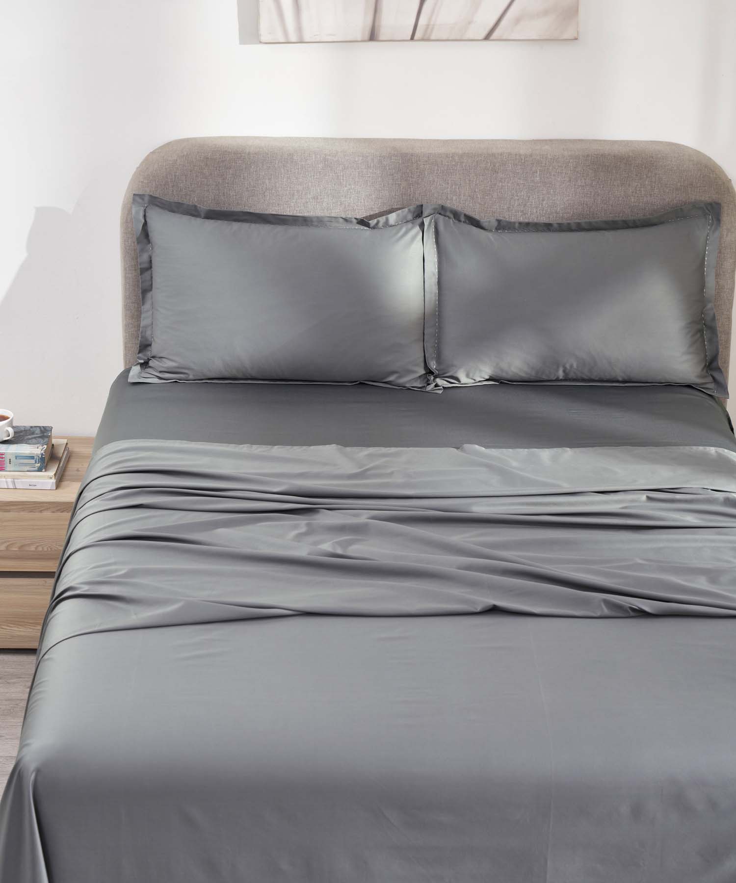 300 TC, Indulgence Thermal Comfort Bedsheet Set, METAL GRAY