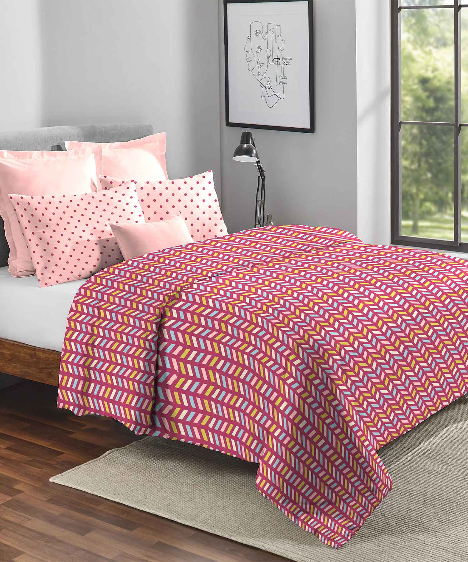 Urban Comfort Double AC Blanket/Comforter, Party Mood Pink |120GSM Cot
