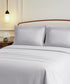 Nectarsoft Luxe Living Solid King Bedsheet Set, Windsor, Silver Cloud|300 TC Cotton| 2 Pillow Cover