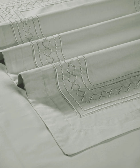 Nectarsoft Luxe Living Solid King Bedsheet Set, Watson, Desert Sage|300 TC Cotton| 2 Pillow Cover