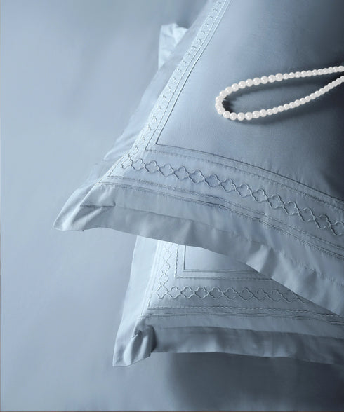 Nectarsoft Luxe Living Solid King Bedsheet Set, Watson, Blue Shadow|300 TC Cotton| 2 Pillow Cover