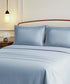 Nectarsoft Luxe Living Solid King Bedsheet Set, Windsor, Blue Shadow|300 TC Cotton| 4 Pillow Cover