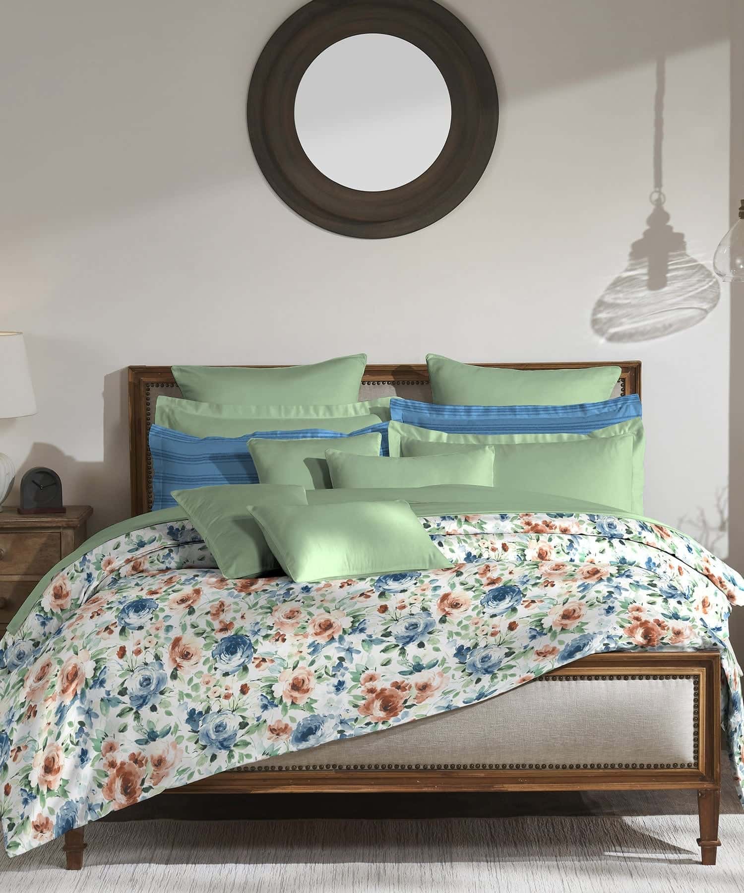 Buy 210 TC House of Bloom King Bedsheet Set Blue – myTrident India