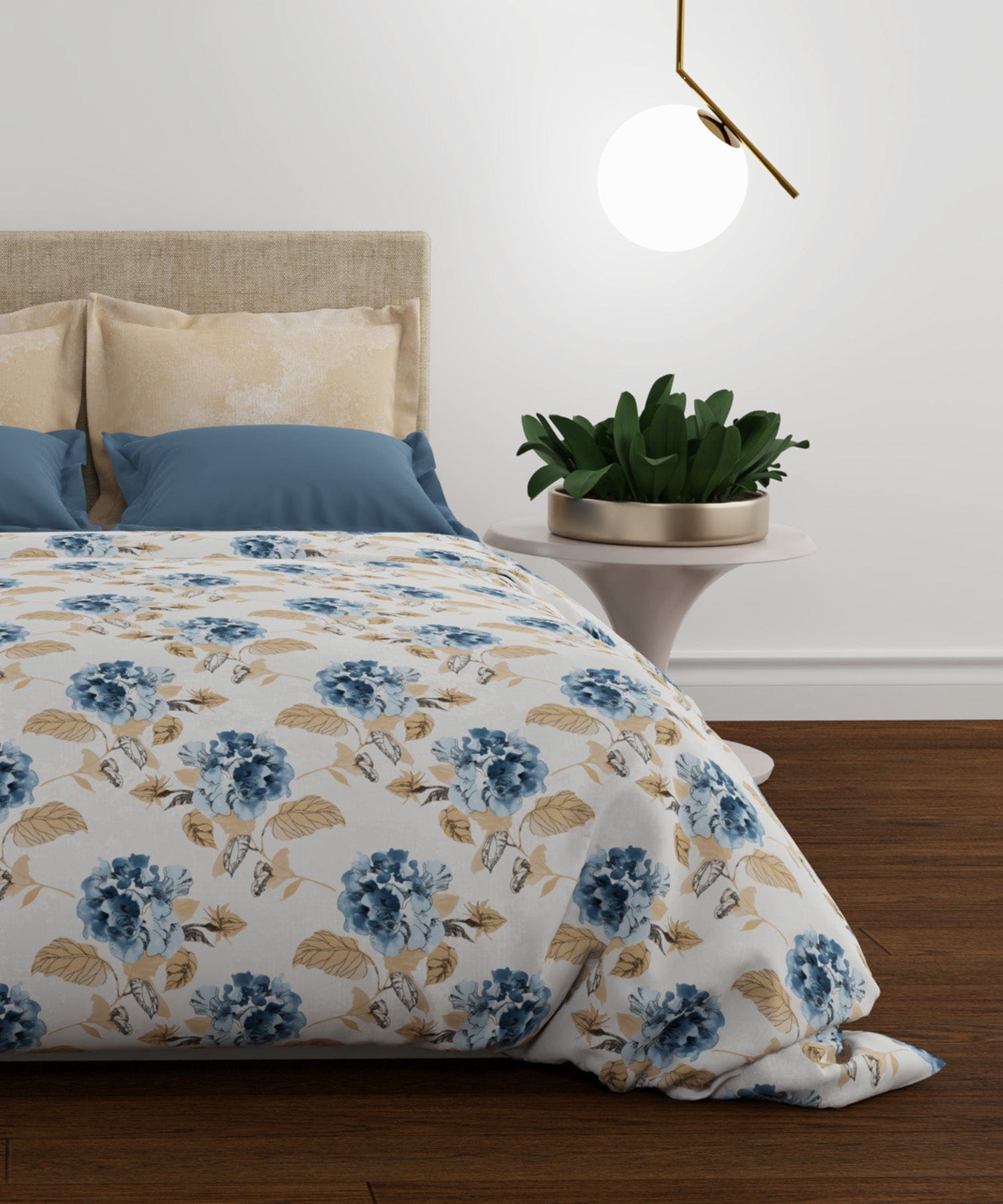 Utsav Queen Bedsheet Gift Set, Wisteria Blue| 120TC Cotton|2 Pillow Co