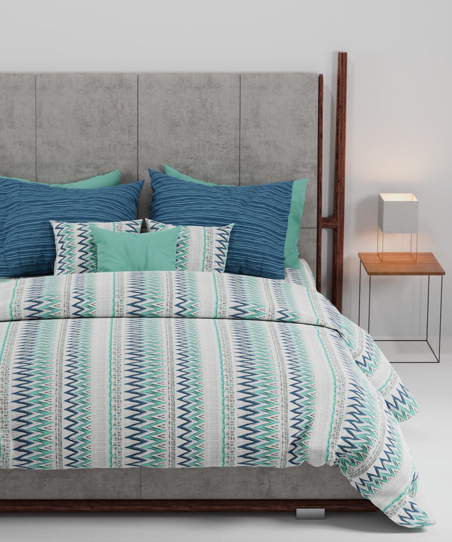 Carnival Bedsheet, 144 TC, 100% Charcoal Queen bedsheet Pillow  Covers