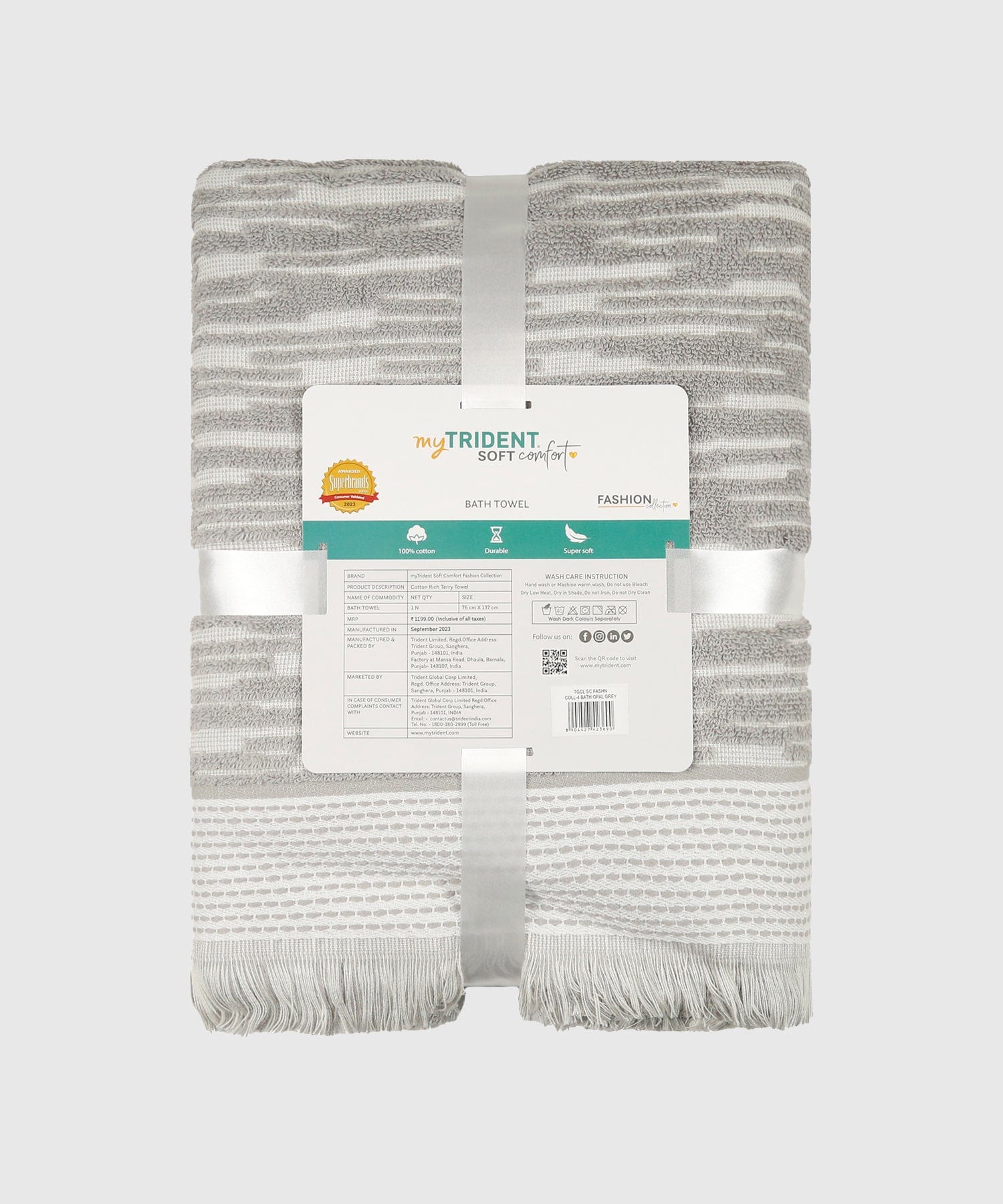 Fashion Towel ,100% Cotton,Durable,Super Soft, Opal grey