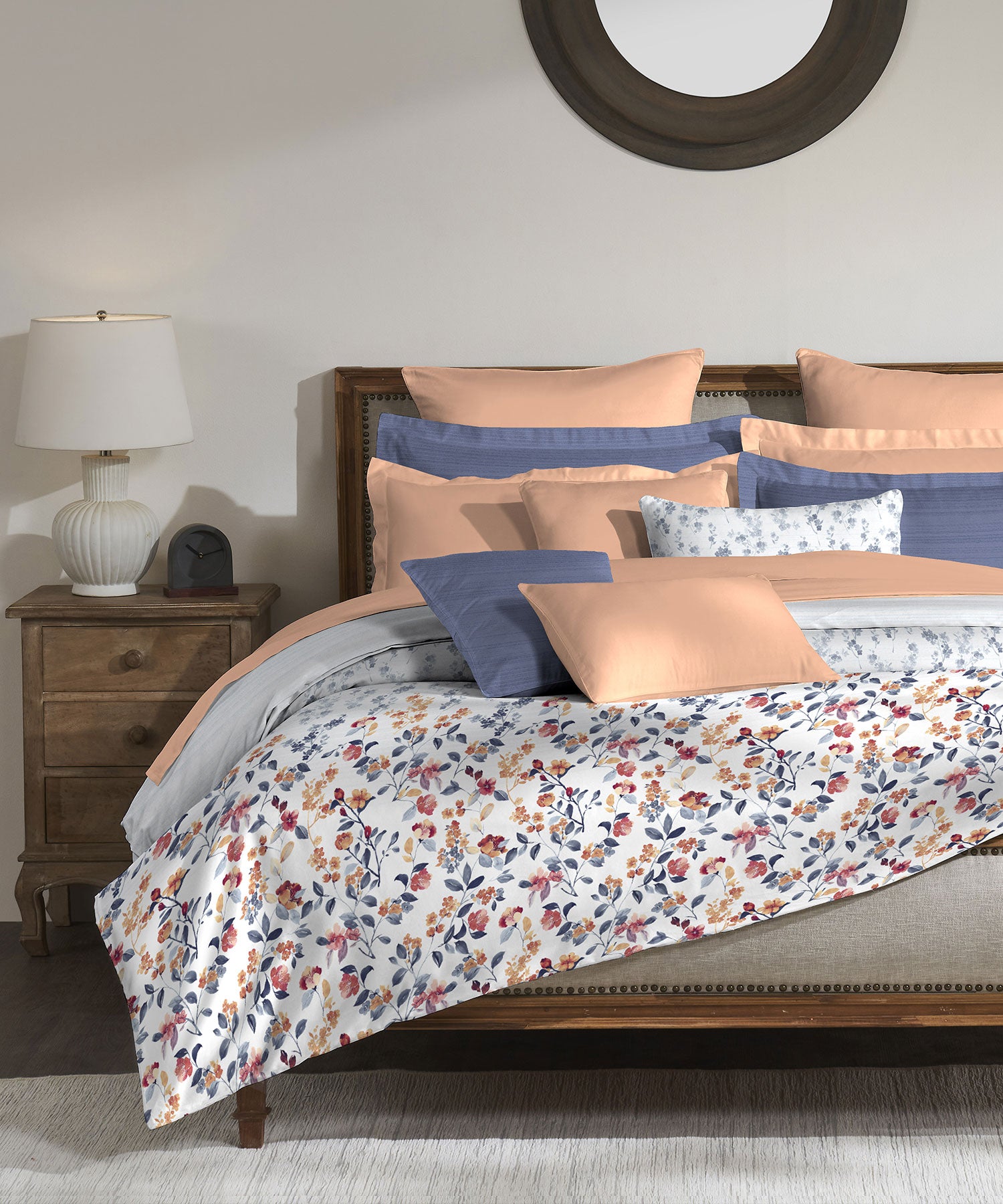 Classic King Bedsheet Set, Florence Lavender|200 TC Cotton| Pillow C