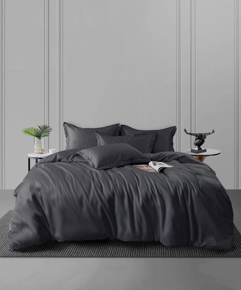 Nectarsoft King Solid Bedsheet Set, Dark Blue| 600 TC Cotton| 4 Pillow Covers