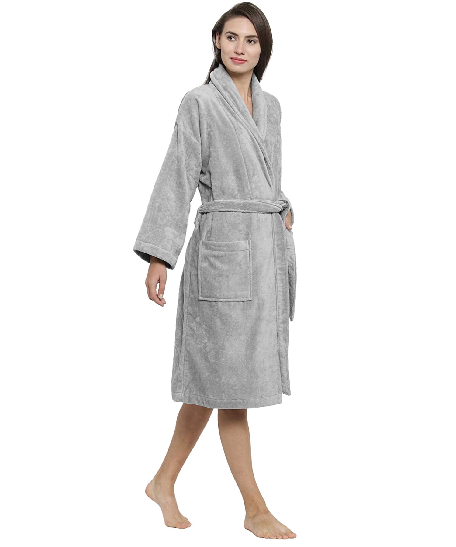 Soft Comfort Medium Bathrobe,Sheared Velvet Touch, Real Steel ...
