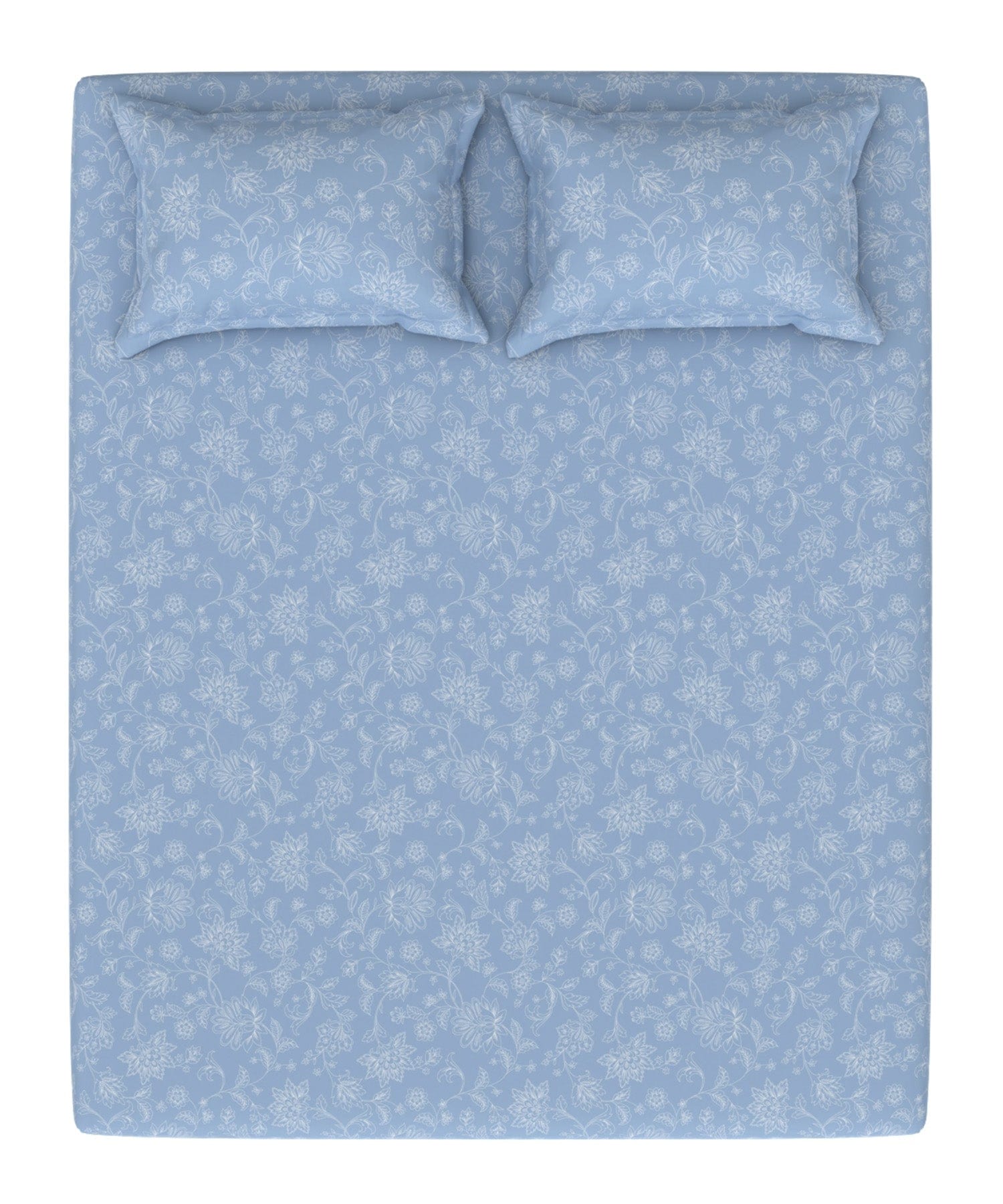 Pastel Poetry King Bedsheet Set, 100% Cotton, 144 TC,Blueberry