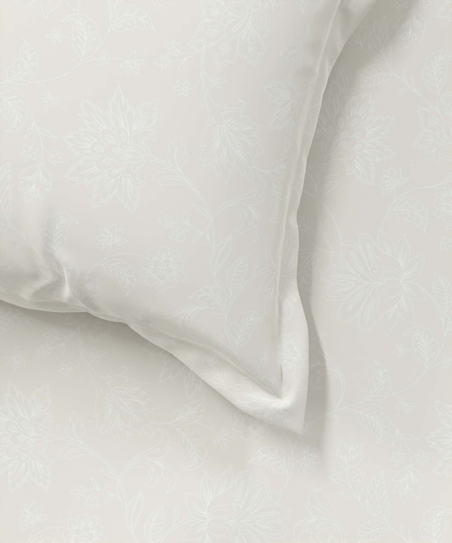 Pastel Poetry King Bedsheet Set, 100% Cotton, 144 TC,Vanilla