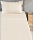 Classic Stripe Solid Dyed Single Bedsheet Set, Pearled Ivory|210 TC Cotton|1 Pillow Cover