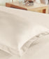 Classic Stripe Solid Dyed Single Bedsheet Set, Pearled Ivory|210 TC Cotton|1 Pillow Cover