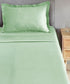 Classic Stripe Solid Dyed Single Bedsheet Set, Sea Foam|210 TC Cotton|1 Pillow Cover