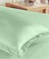 Classic Stripe Solid Dyed Single Bedsheet Set, Sea Foam|210 TC Cotton|1 Pillow Cover